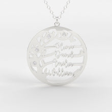 Load image into Gallery viewer, Family Name Necklace / 14k Gold Family Tree Necklace / Diamond Disc Necklace / Multiple Names Necklace / Personalized Necklace /Gift for her - Jalvi & Co.