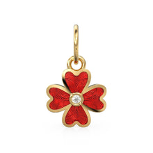 Load image into Gallery viewer, Four Leaf Clover Yellow Gold Diamond Enamel Quatrefoil Lucky Charm Necklace Pendant - Jalvi & Co.