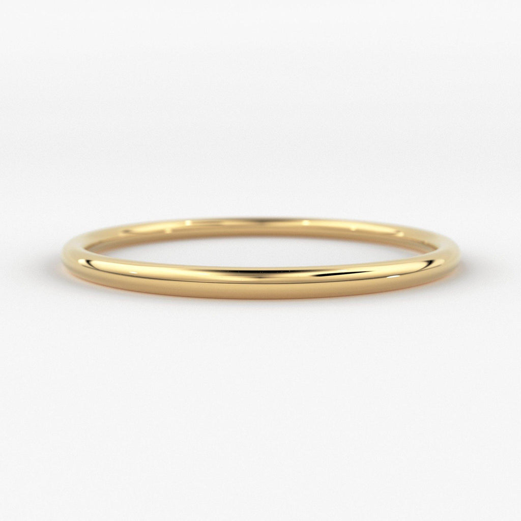 Gold Ring / 14K Solid Gold Round Wedding Band / 1.2 MM Yellow Gold Ring / Dainty Stacking Ring / Simple Delicate Ring / Thin wedding band - Jalvi & Co.