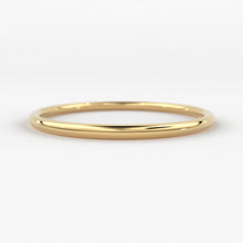Load image into Gallery viewer, Gold Ring / 14K Solid Gold Round Wedding Band / 1.2 MM Yellow Gold Ring / Dainty Stacking Ring / Simple Delicate Ring / Thin wedding band - Jalvi &amp; Co.
