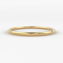 Load image into Gallery viewer, Gold Ring / 14K Solid Gold Round Wedding Band / 1.2 MM Yellow Gold Ring / Dainty Stacking Ring / Simple Delicate Ring / Thin wedding band - Jalvi & Co.