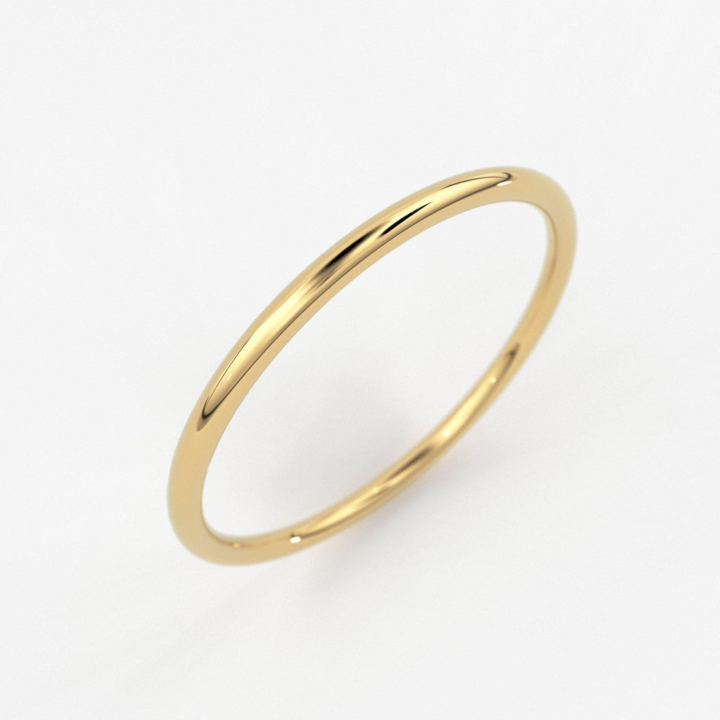 Gold Ring / 14K Solid Gold Round Wedding Band / 1.2 MM Yellow Gold Ring / Dainty Stacking Ring / Simple Delicate Ring / Thin wedding band - Jalvi & Co.