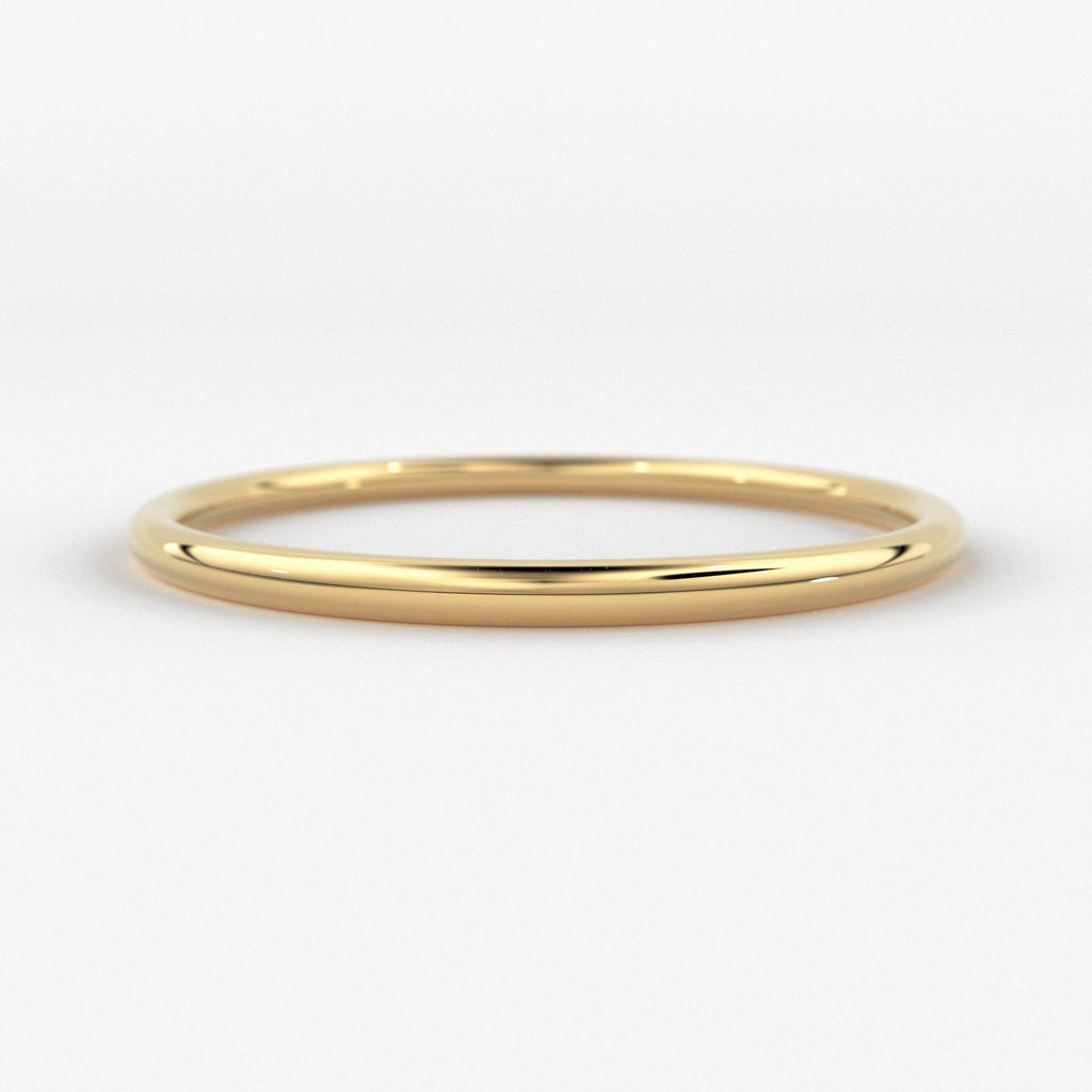 Gold Ring / 18K Solid Gold Round Wedding Band / 1.5 MM Yellow Gold Ring / Dainty Stacking Ring / Simple Delicate Ring / Thin wedding band - Jalvi & Co.