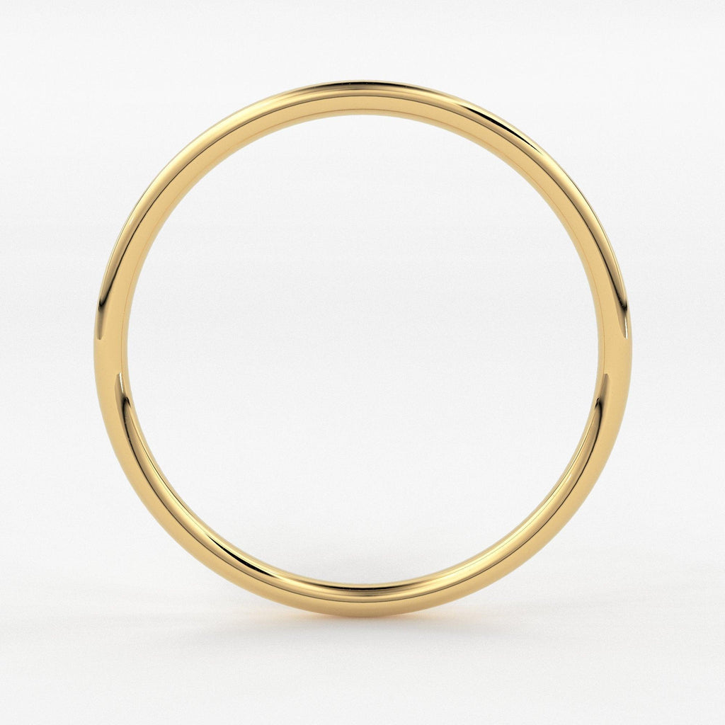 Gold Ring / 18K Solid Gold Round Wedding Band / 1.5 MM Yellow Gold Ring / Dainty Stacking Ring / Simple Delicate Ring / Thin wedding band - Jalvi & Co.