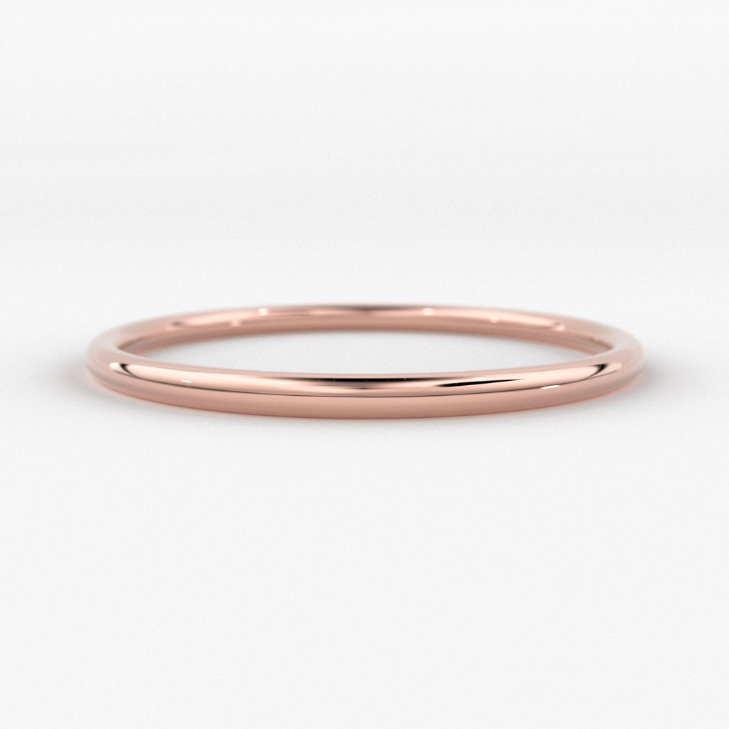 Gold Ring / 18K Solid Gold Round Wedding Band / 1.5 MM Yellow Gold Ring / Dainty Stacking Ring / Simple Delicate Ring / Thin wedding band - Jalvi & Co.