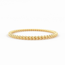 Load image into Gallery viewer, Gold Rope Ring / 14K Twisted Gold Round Wedding Band / 1.2 MM Yellow Gold Ring / Dainty Stacking Ring / Simple Delicate Ring / Thin wedding band - Jalvi & Co.
