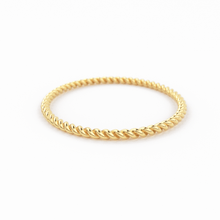 Load image into Gallery viewer, Gold Rope Ring / 14K Twisted Gold Round Wedding Band / 1.2 MM Yellow Gold Ring / Dainty Stacking Ring / Simple Delicate Ring / Thin wedding band - Jalvi & Co.
