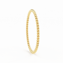 Load image into Gallery viewer, Gold Rope Ring / 14K Twisted Gold Round Wedding Band / 1.2 MM Yellow Gold Ring / Dainty Stacking Ring / Simple Delicate Ring / Thin wedding band - Jalvi & Co.