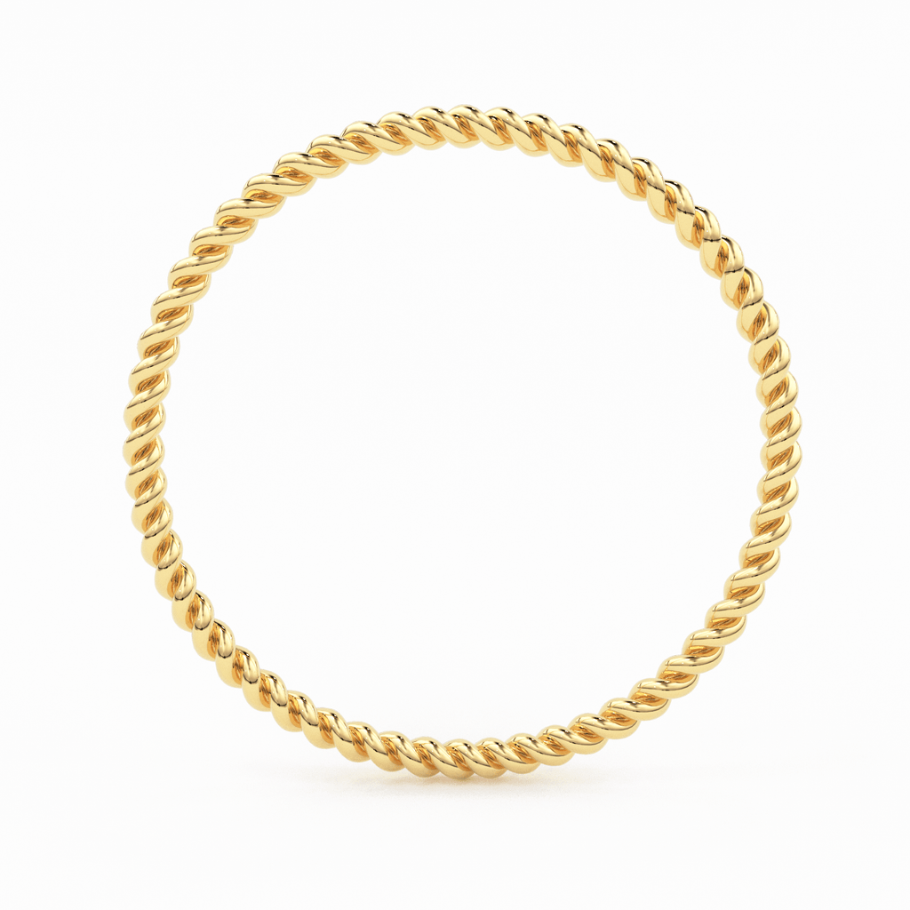 Gold Rope Ring / 14K Twisted Gold Round Wedding Band / 1.2 MM Yellow Gold Ring / Dainty Stacking Ring / Simple Delicate Ring / Thin wedding band - Jalvi & Co.
