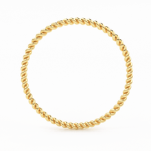 Load image into Gallery viewer, Gold Rope Ring / 14K Twisted Gold Round Wedding Band / 1.2 MM Yellow Gold Ring / Dainty Stacking Ring / Simple Delicate Ring / Thin wedding band - Jalvi & Co.