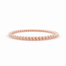 Load image into Gallery viewer, Gold Rope Ring / 14K Twisted Gold Round Wedding Band / 1.2 MM Yellow Gold Ring / Dainty Stacking Ring / Simple Delicate Ring / Thin wedding band - Jalvi & Co.