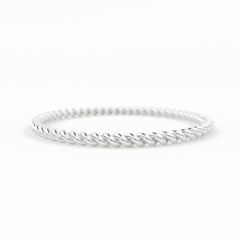 Gold Rope Ring / 14K Twisted Gold Round Wedding Band / 1.2 MM Yellow Gold Ring / Dainty Stacking Ring / Simple Delicate Ring / Thin wedding band - Jalvi & Co.