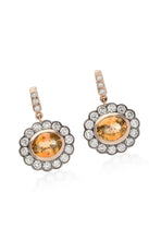 Load image into Gallery viewer, Golden Citrine &amp; Diamond 14k Solid Rose Gold Earrings - Jalvi &amp; Co.