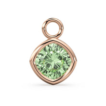 Load image into Gallery viewer, Green Amethyst Solid Gold Charm / Prasiolite Gemstone Handmade Pendant / 1pc 14k Solid Yellow Gold Jewelry Making / February BirthstoneSALE - Jalvi & Co.