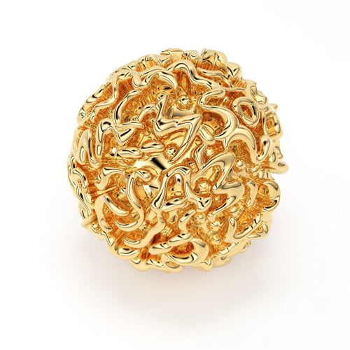 Handcrafted 14k 18k Solid Gold Antique Design Gold Spacer Handmade Round Bead Perfect for Necklace 10mm - Jalvi & Co.