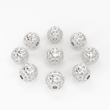 Load image into Gallery viewer, Heart Cutout Solid Gold Handmade Designer Round Spacer Gold Bead Finding 10mm - Jalvi & Co.