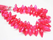 Load image into Gallery viewer, Hot Pink Chalcedony Faceted Puff Marquise Drop Gemstone Loose Bead Strand 5&quot; 7mm 11mm - Jalvi &amp; Co.