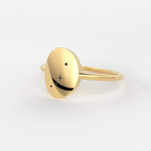 Load image into Gallery viewer, Star Signet Ring / 14K Solid Gold / Custom Zodiac Ring / Constellation Ring / Signet Ring / Stackable Star Rings / Personalized Gift for her - Jalvi & Co.