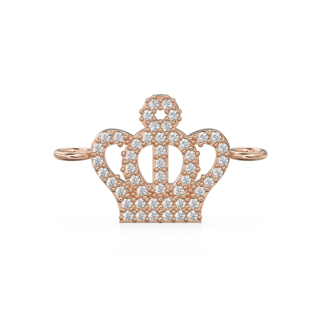 Diamond Crown Connector / Gold Diamond Crown / King Pave Charms / 14k Gold Christmas Charms / 18k Gold Crown pendant / Earrings Bracelet - Jalvi & Co.