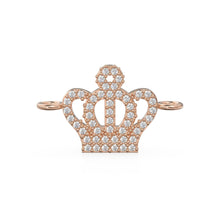 Load image into Gallery viewer, Diamond Crown Connector / Gold Diamond Crown / King Pave Charms / 14k Gold Christmas Charms / 18k Gold Crown pendant / Earrings Bracelet - Jalvi &amp; Co.