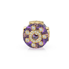 Load image into Gallery viewer, Rare Amethyst Diamond 18k Solid Yellow Gold Spacer Beads / Jewelry Making Handmade Supplies / Designer Luxury Gemstone Gold Findings - Jalvi & Co.