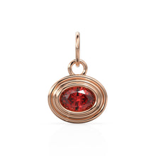Load image into Gallery viewer, AAA Red Ruby Charms 14k Yellow Solid Gold Bubble Bezel Charm Pendant Red Oval Gemstone Bezel 18K Gold Jewelry Finding - Jalvi & Co.