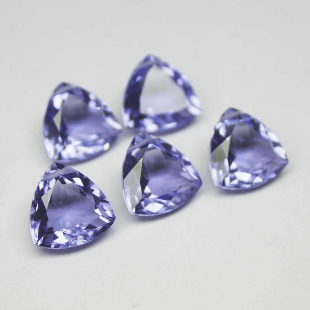 Iolite Blue Quartz Faceted Trillion Cut Gemstone Beads 1 Pair 10mm - Jalvi & Co.