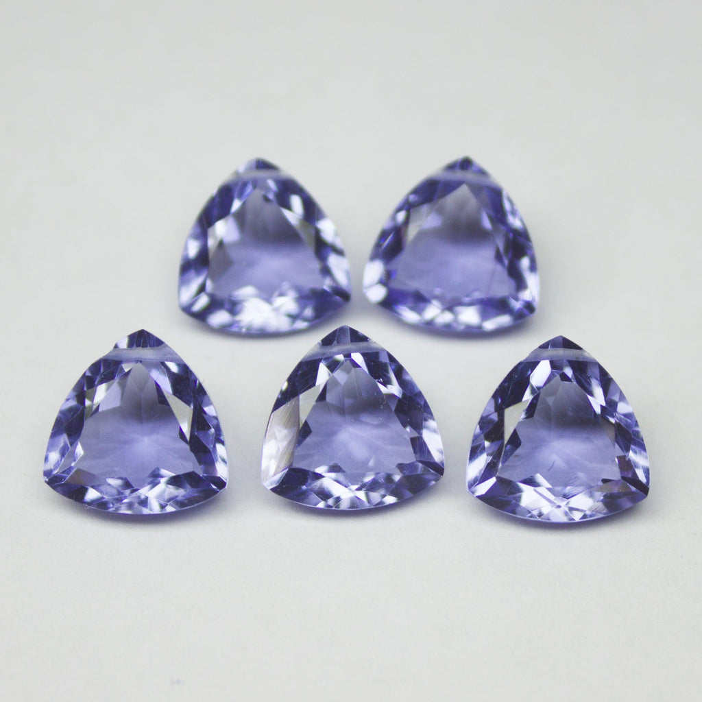 Iolite Blue Quartz Faceted Trillion Cut Gemstone Beads 1 Pair 10mm - Jalvi & Co.