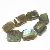 Labradorite Faceted Step Cut Tumble Loose Gemstone Beads 15-17mm 4inches