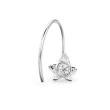 Load image into Gallery viewer, Leaf Diamond Earwire / Solid Gold Diamond Finding / 17x16mm 19 GAUGE 14k 18k Solid Gold Earring Finding Jewelry Supplies - Jalvi & Co.