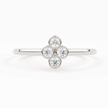 Load image into Gallery viewer, 14k Gold Bezel Setting Diamond Ring / Dainty Diamond Ring / Thin Diamond Ring / Gold Diamond Ring / Four Stone Ring / Simple Diamond Ring - Jalvi & Co.