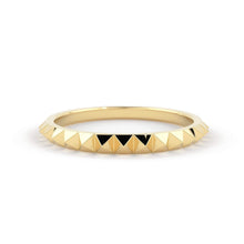 Load image into Gallery viewer, 14K Gold Pyramid Eternity Ring / Gold Spike Ring / Pyramid Ring / Gold Stacking Ring / Simple Gold Ring / Minimal Jewelry / Spike Stud Ring - Jalvi &amp; Co.