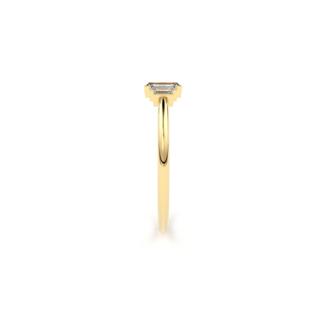 14k Gold Step Cut Baguette Diamond / Alternative Engagement Ring / Christmas Gift - Jalvi & Co.