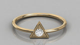 14k Gold Trillion Diamond Ring / Dainty Diamond Ring / Thin Diamond Ring / Gold Diamond Ring / Simple Diamond Ring