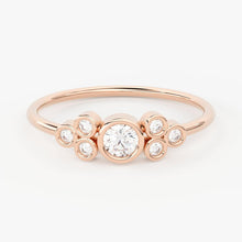 Load image into Gallery viewer, Bezel Diamond Band in 14k Gold / Brilliant Diamond Ring / Gold Band White Diamond Ring / Diamond Bezel Wedding Band - Jalvi & Co.