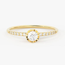 Load image into Gallery viewer, Brilliant Diamond Band in 14k Gold / Round Diamond Ring / Gold Band White Diamond Ring / Genuine Diamond Wedding Band - Jalvi & Co.