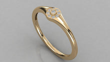 Load image into Gallery viewer, Brilliant Diamond Band in 14k Gold / Signet Diamond Ring / Round Gold Band White Diamond Ring / Signet Diamond Wedding Band - Jalvi & Co.