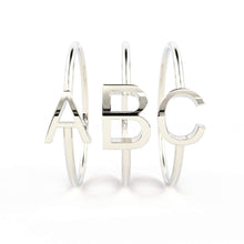 Load image into Gallery viewer, Gold Letter Ring / 14K Solid Gold / Letter Ring / Initial Gold Ring / Stackable Letter Ring / Stackable Initial Rings / Dainty Letter Ring - Jalvi & Co.