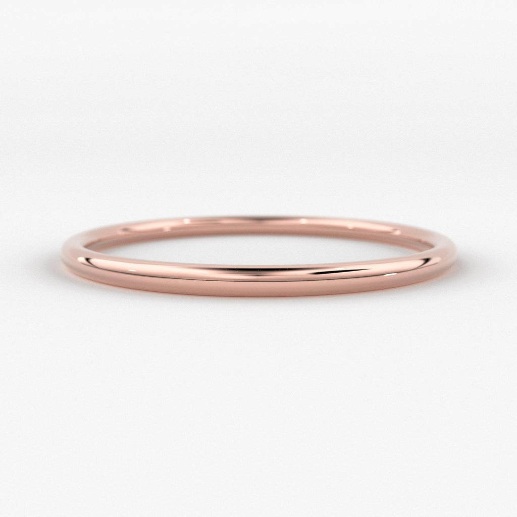 Gold Ring / 14K Solid Gold Round Wedding Band / 1.2 MM Yellow Gold Ring / Dainty Stacking Ring / Simple Delicate Ring / Thin wedding band - Jalvi & Co.