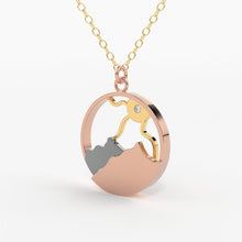 Load image into Gallery viewer, Mountain Necklace / Gift for her / 14k Diamond Necklace for Woman / Outdoor Wanderlust Jewelry / Diamond Mountain Necklace / Sun Necklace - Jalvi & Co.