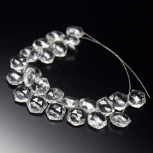 Load image into Gallery viewer, White Quartz Rock Crystal Faceted Hexagon Gemstone Loose Pair Briolette Beads 5 Pair 10mm - Jalvi & Co.