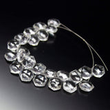 White Quartz Rock Crystal Faceted Hexagon Gemstone Loose Pair Briolette Beads 5 Pair 10mm