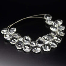 Load image into Gallery viewer, White Quartz Rock Crystal Faceted Hexagon Gemstone Loose Pair Briolette Beads 5 Pair 10mm - Jalvi & Co.