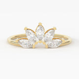Marquise Diamond Band in 14k Gold / Marquise Diamond Ring / Gold Band White Diamond Ring / Marquise Diamond Wedding Band