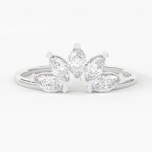 Load image into Gallery viewer, Marquise Diamond Band in 14k Gold / Marquise Diamond Ring / Gold Band White Diamond Ring / Marquise Diamond Wedding Band - Jalvi & Co.