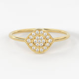 Micro Pave Diamond Ring / Diamond Gold Ring / 14k Solid Gold Wedding Ring / Diamond Engagement Ring