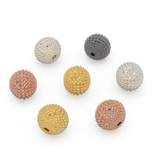 Load image into Gallery viewer, Milgrain Round Solid Gold 14k 18k Spacer Finding Bead, Gold Spacer, Gold Finding, Solid Gold Bead 9mm - Jalvi & Co.