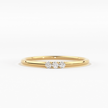 Load image into Gallery viewer, Minimalist Ring 14k Solid Gold / Diamond Ring / 1.5MM Triple Stone Ring / Thin Gold Stacking Rings / Promise Ring / Christmas Gift - Jalvi & Co.