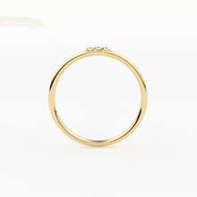 Load image into Gallery viewer, Minimalist Ring 14k Solid Gold / Diamond Ring / 1.5MM Triple Stone Ring / Thin Gold Stacking Rings / Promise Ring / Christmas Gift - Jalvi & Co.