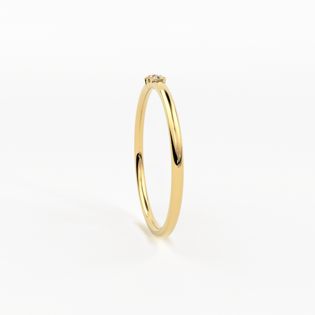 Minimalist Ring 14k Solid Gold / Diamond Ring / 1.5MM Triple Stone Ring / Thin Gold Stacking Rings / Promise Ring / Christmas Gift - Jalvi & Co.